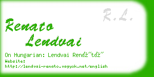 renato lendvai business card